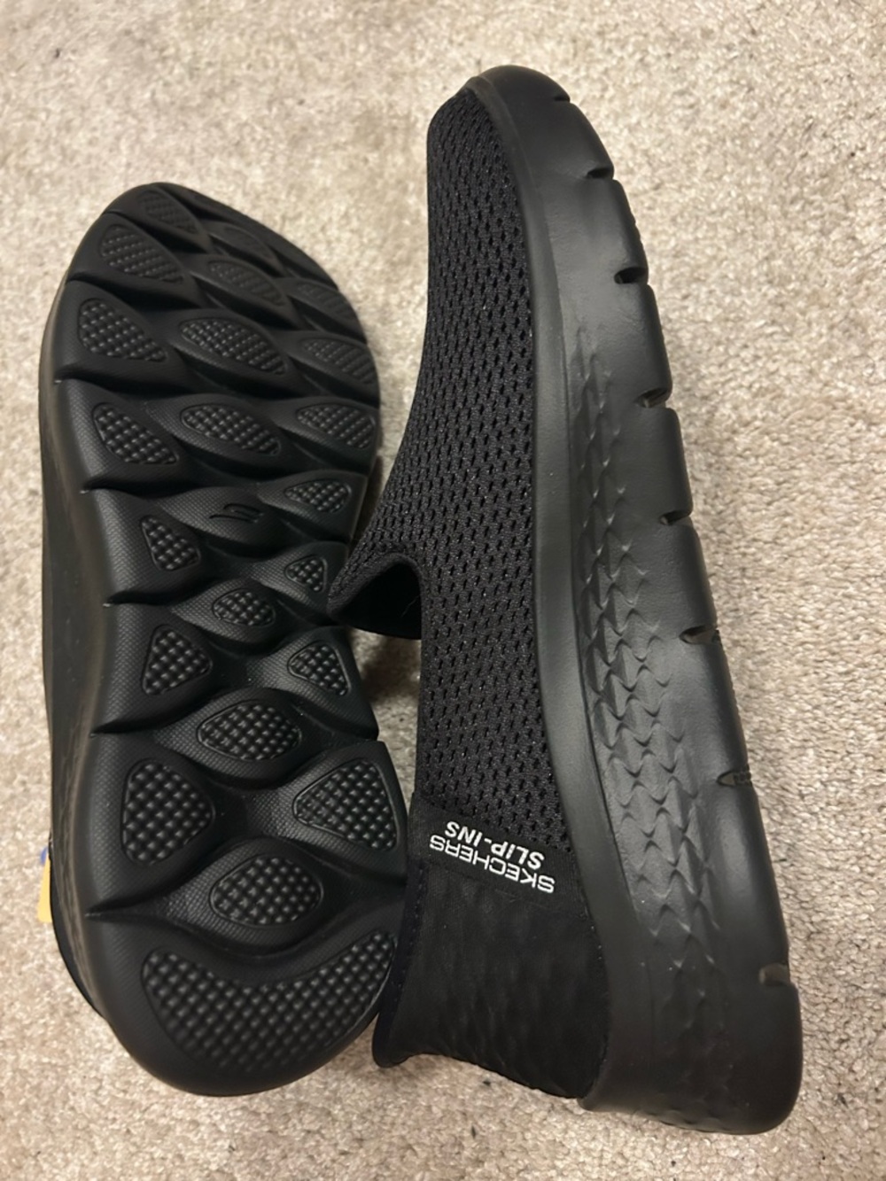 Skechers Black Slip-On Athletic Slip-Ins with Ultra Go Cushioning - Picture 3 of 4